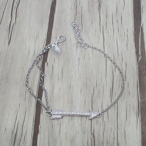 925 Sterling Silver Arrow Bracelet with Cubic Zircon